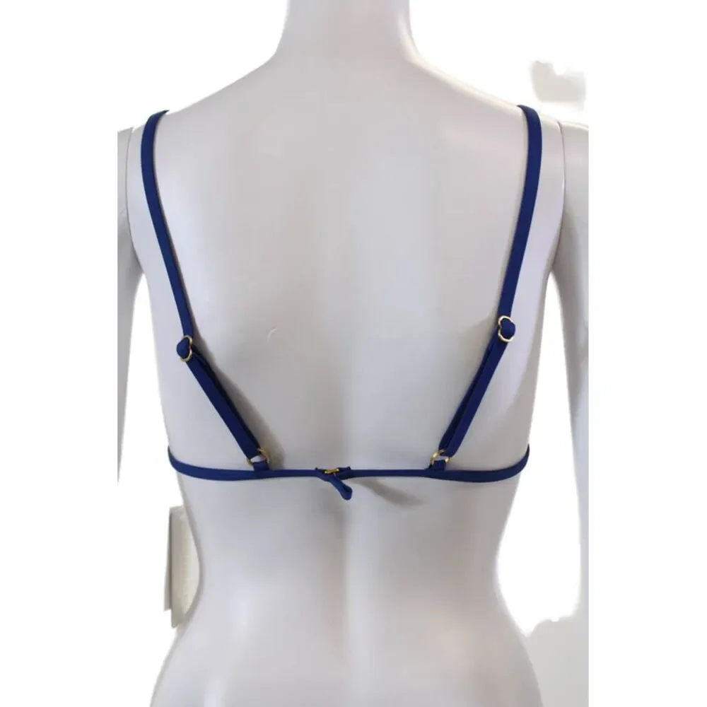 L Space Women's Triangle Top Millie Bikini Top Blue Size XL